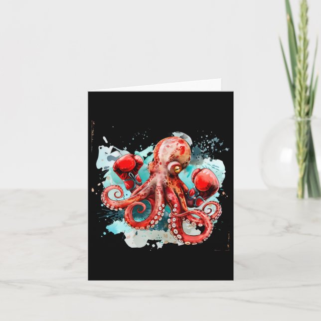 Cartão Boxer Boxer Octopus Lover Ocean Sea Creature (Frente)