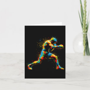 Cartão Boxer Boxer Ring Colorful Sport Kickboxer Formando