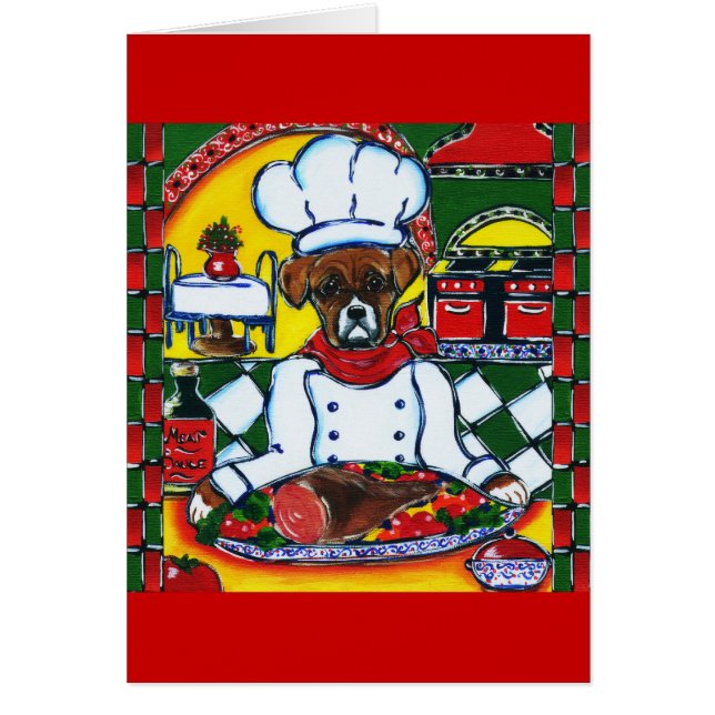 Cartão Boxer Dog Chef (Frente)