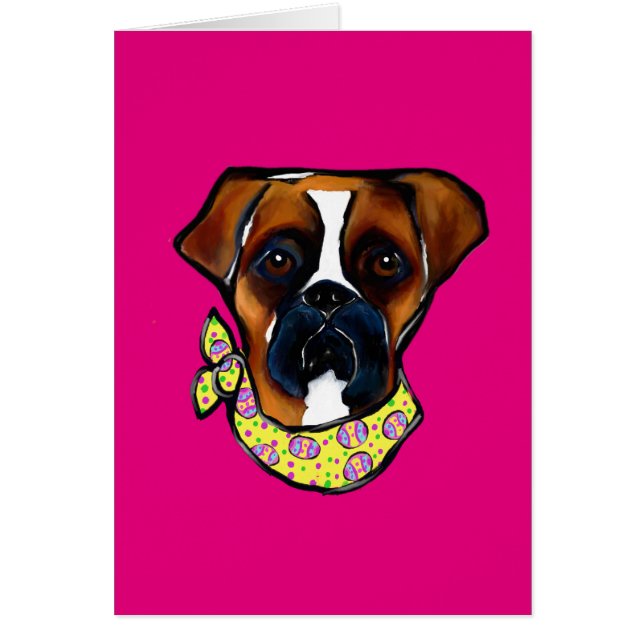 Cartão Boxer Dog Páscoa (Frente)