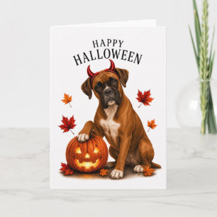 Cartão Boxer Halloween Diabo Cão
