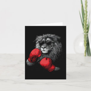 Cartão Boxer Lion Retrait Motif Wildlife Kickboxing Love
