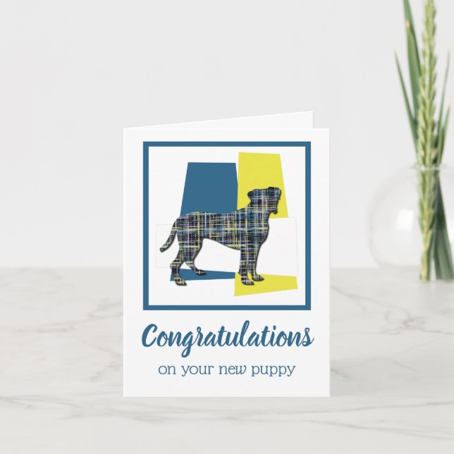 Cartão Boxer New Puppy Parabéns Saudação (Frente)