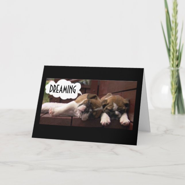 CARTÃO BOXER PUPS DESEJA *O MELHOR ANIVERSÁRIO DE TODOS** (Frente)