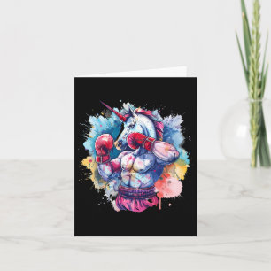 Cartão Boxer Unicorn Com Luvas De Boxin Engraçadas