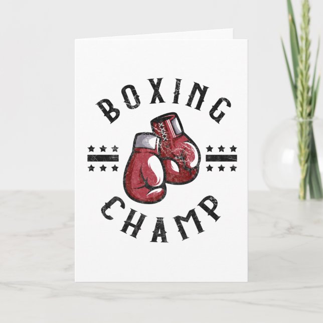 Cartão Boxing Champ Martial Arts Boxer Boxer Boxer (Frente)