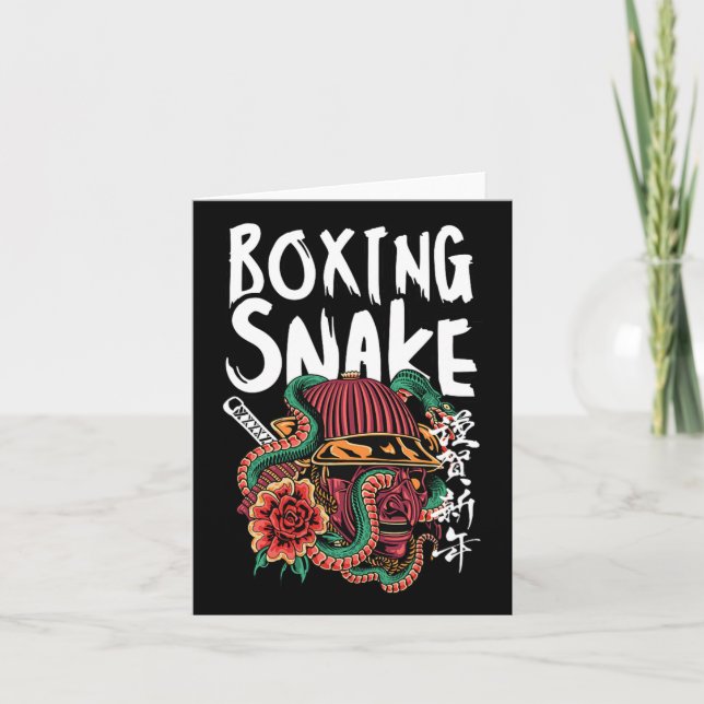 Cartão Boxing Cobra Japonês Samurai Warrior Cobra Fighte (Frente)
