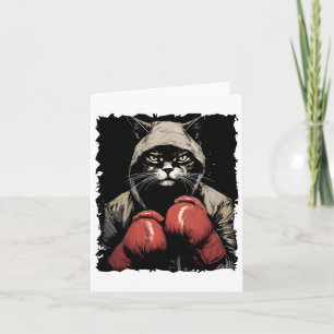 Cartão Boxing De Gatos Com Luvas E Boxer Uniforme Para Ga