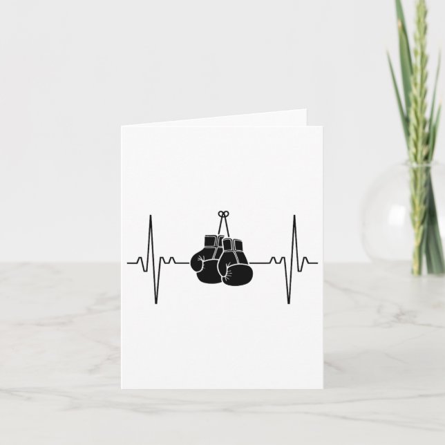 Cartão Boxing Heartbeat Line Punch Design (Frente)