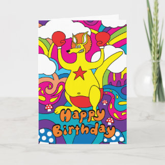 Cartão Boxing Kangaroo Birthday