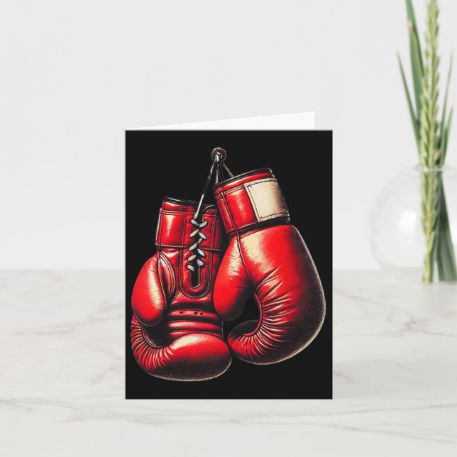 Cartão Boxing Luvas Red Boxing Esporte Boxer Kickboxe (Frente)
