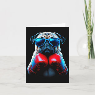 Cartão Boxing Pug Dog Kickboxing Legal