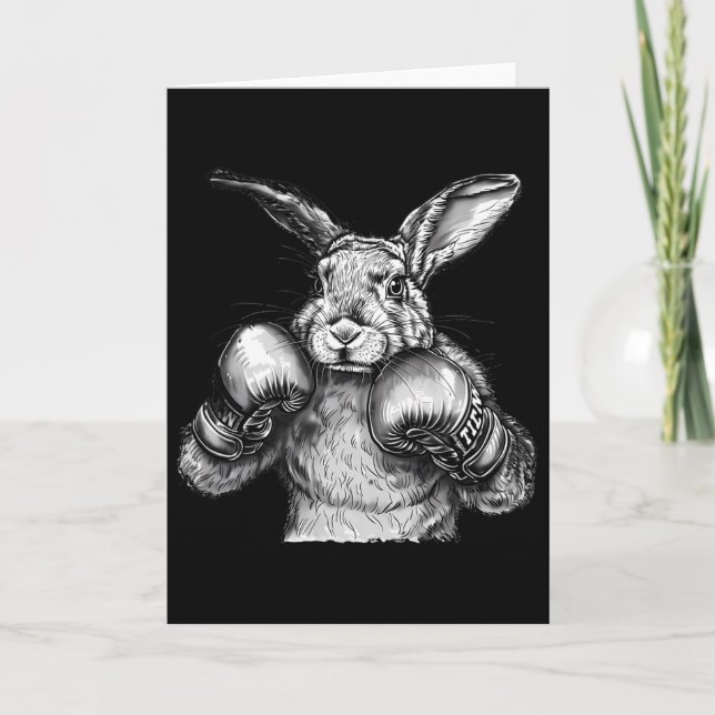 Cartão Boxing Rabbit Boxing Gloves Kickboxing Funny Boxer (Frente)