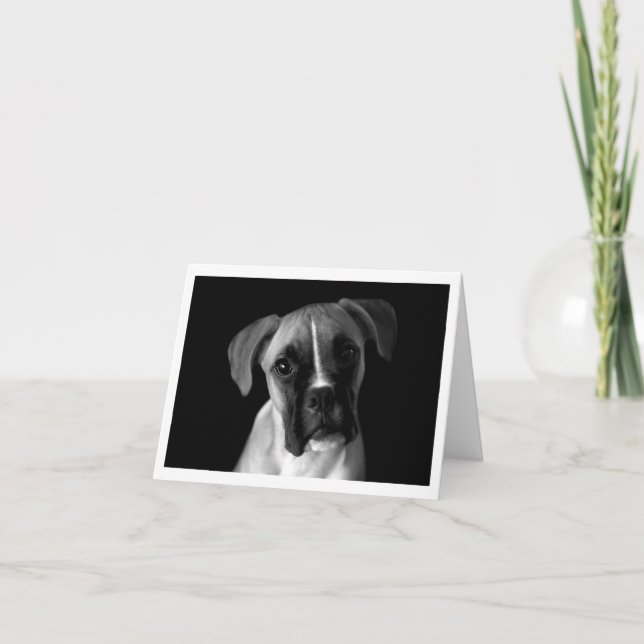 Cartão Boxpy Dog Black and White Notecard (Frente)