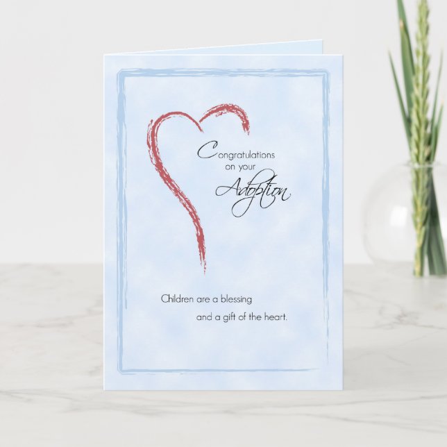 Cartão Boy Adoption Congratulations, Blue, Religious (Frente)