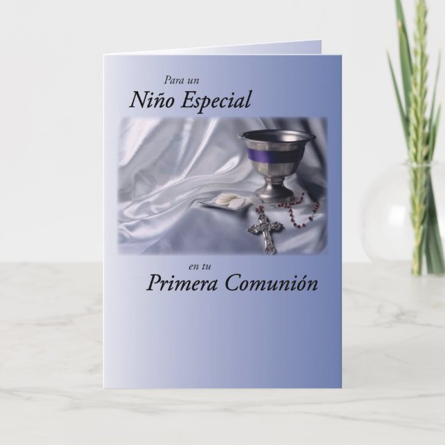 Cartão Boy First Holy Communion in Spanish (Frente)