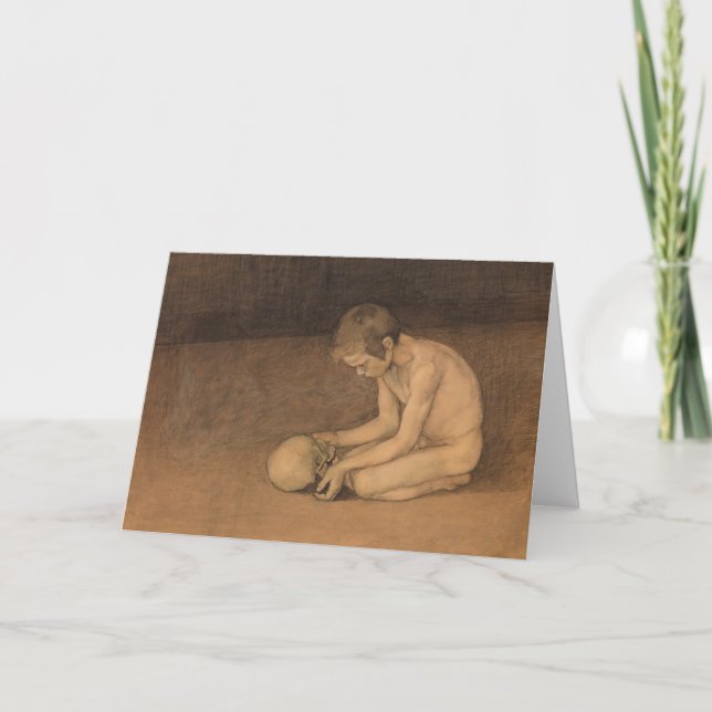 Cartão Boy with Skull (por Magnus Enckell) (Frente)