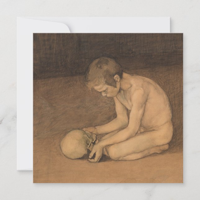 Cartão Boy with Skull (por Magnus Enckell) (Frente)