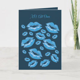 Cartão Boyish Blue Lip Print Flirtatious Fun