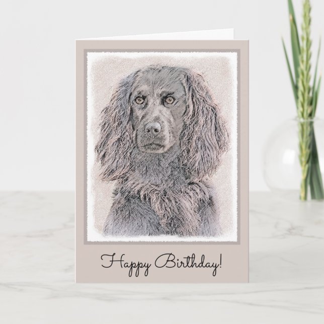 Cartão Boykin Spaniel Painting - Cute Original Dog Art (Frente)