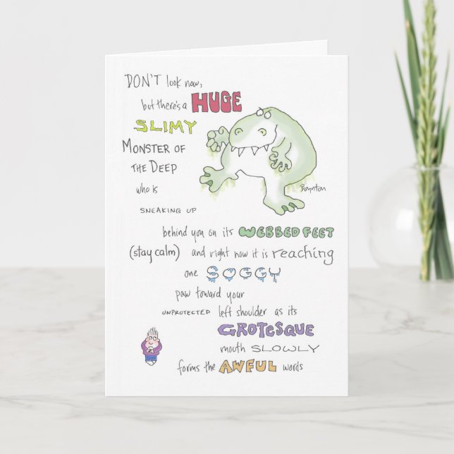 Cartão Boynton, aniversário do SLIMY MONSTER (Frente)