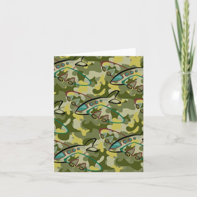 Cartão Boys Airplane Note Card (Frente)