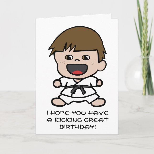 Cartão Boy's Karate Birthday Card (Frente)