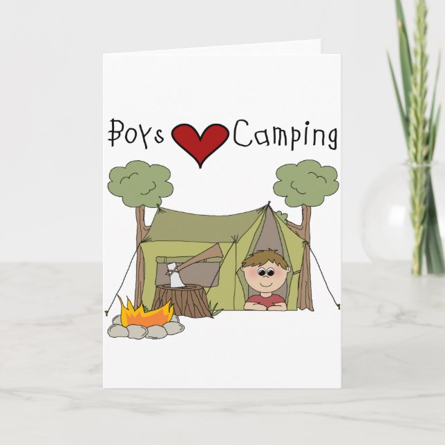 Cartão Boys Love Camping (Frente)