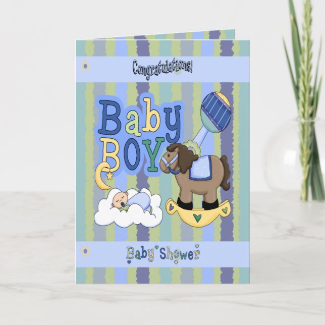 Cartão Boys Rocking Horse (Frente)