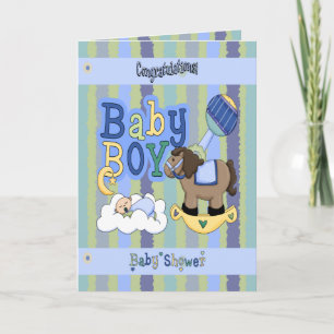 Cartão Boys Rocking Horse