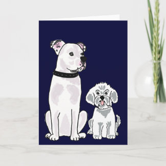 Cartão BR- Bichon Frise e American Bulldog Notecard