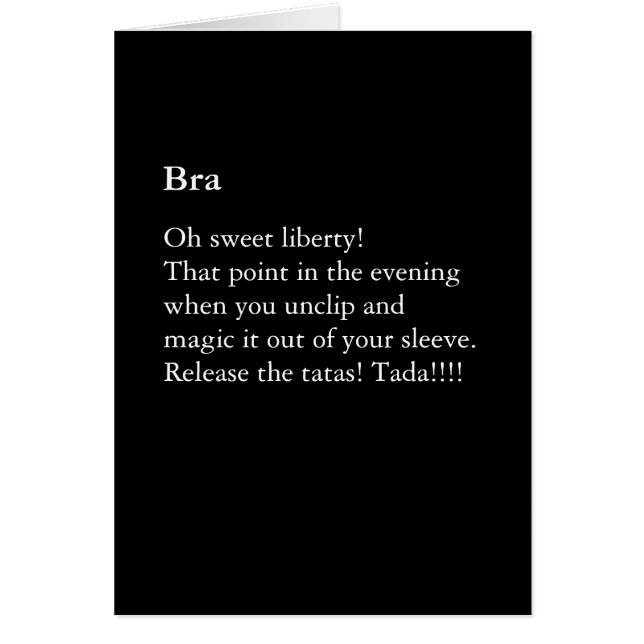 Cartão Bra para Mulheres (Frente)