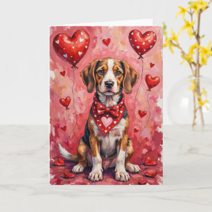 Cartão Bracco Italiano Valentine Cachorro Sentado com Cor