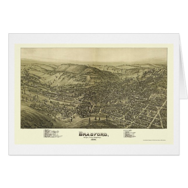 Cartão Bradford, mapa panorâmico do PA - 1895 (Frente Horizontal)