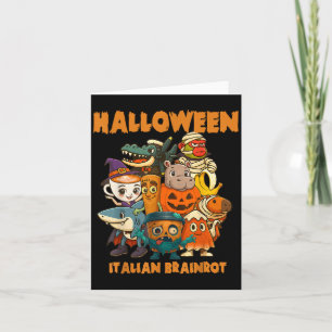 Cartão Brainrot Italiano Caracteres do Halloween Themes C