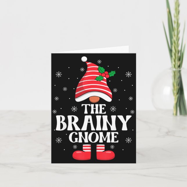 Cartão Brainy Gnome Christmas Family Matching Group Funny (Frente)