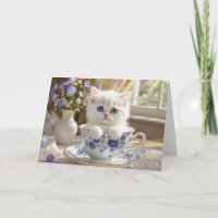 Branca de Aniversário num Teacup