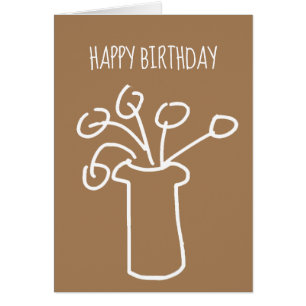 Cartão Branca de flor moderna simples