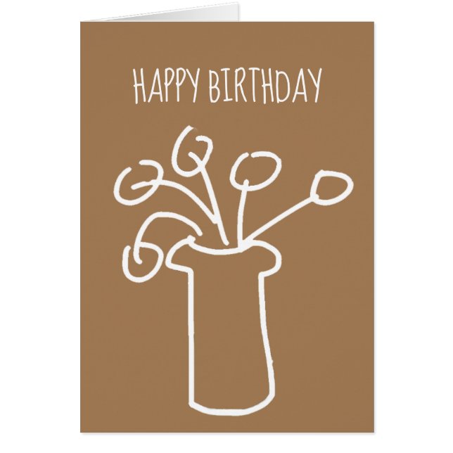 Cartão Branca de flor moderna simples (Frente)