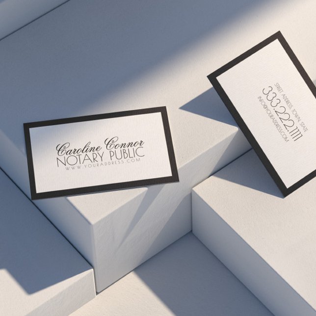 Cartão Branca de Fronteira Negra Pública Notícia (Perfect for business)