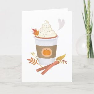 Cartão Branca de Pumpkin Spice Latino Queda Aniversário