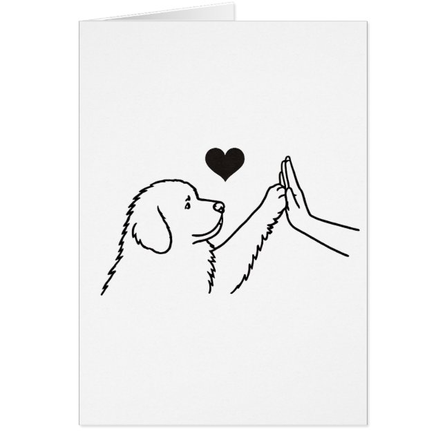 Cartão (BRANCO) Cachorro Newfoundland Filhote High Five P (Frente)