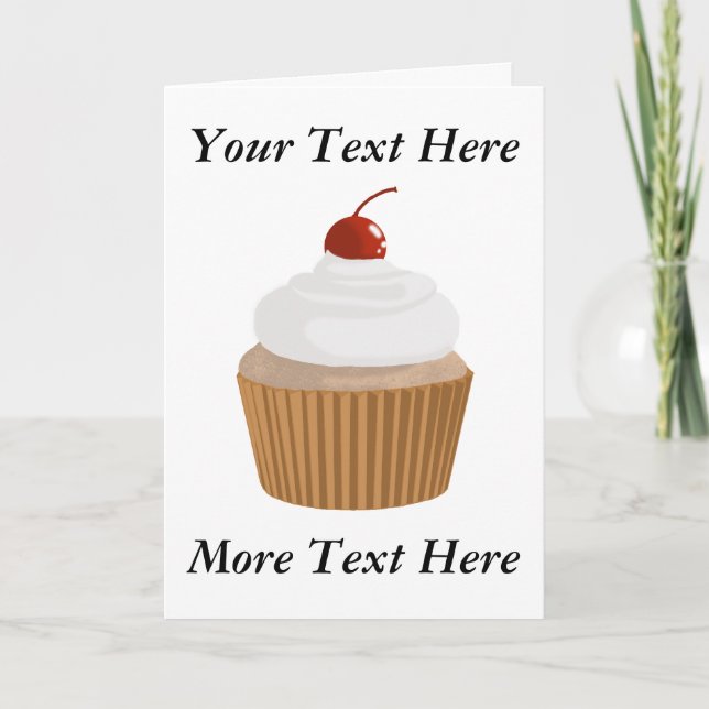 Cartão Branco-cupcake e castanho (Frente)