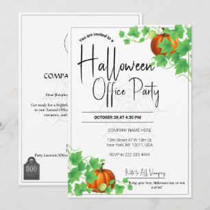Cartão Branco de Convites para Halloween do Office