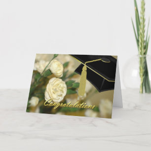 Cartão branco de graduação dos cravos