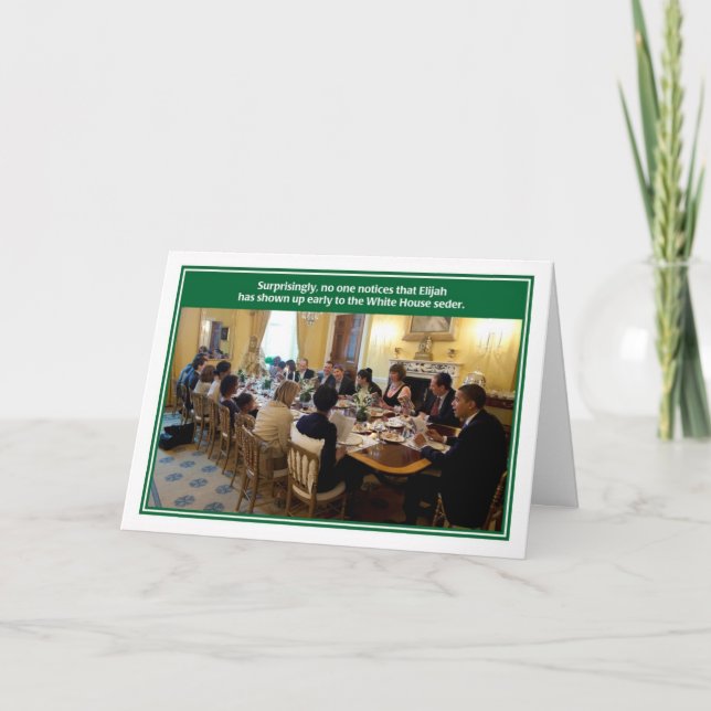 Cartão branco de Seder do Passover da casa de (Frente)