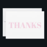 Cartão branco de tipografia moderna para rosas cla<br><div class="desc">Obrigados, Obrigado, rosas claro e Cartão de Nota Bonitinho para a Tipografia Moderna Branca. Design moderna elegante e minimalista.</div>