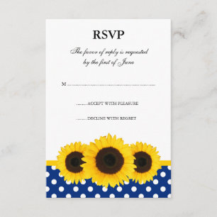 Cartão branco e azul do girassol das bolinhas da