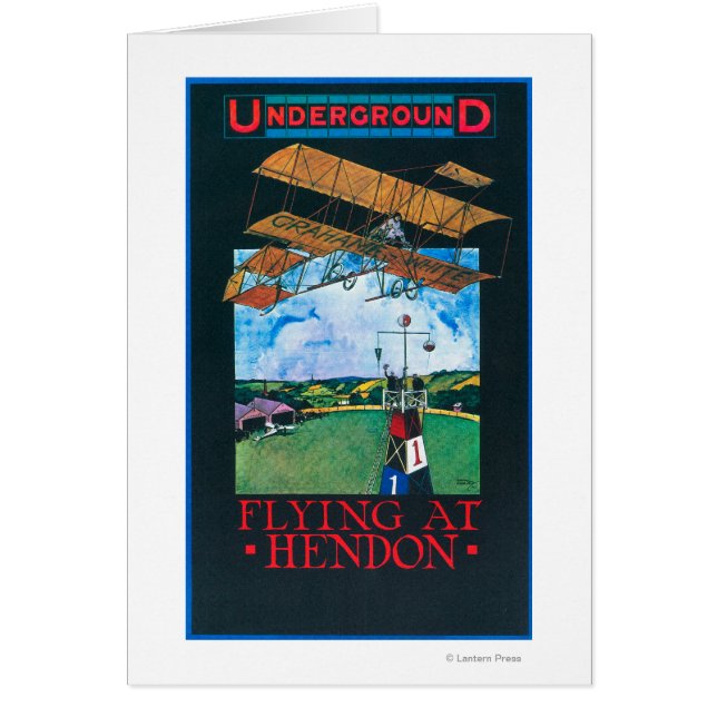 Cartão Branco E Plano Sobre Poster de Aeródromo (Frente)