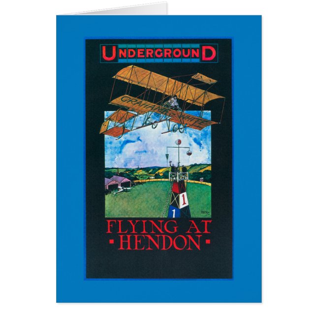 Cartão Branco E Plano Sobre Poster de Aeródromo (Frente)